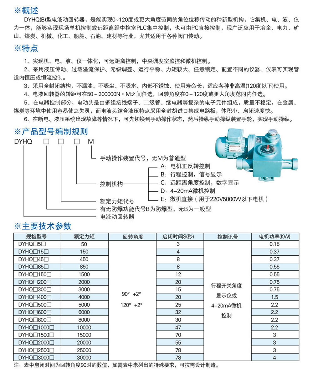 DYHQ电液动回转器-详情
