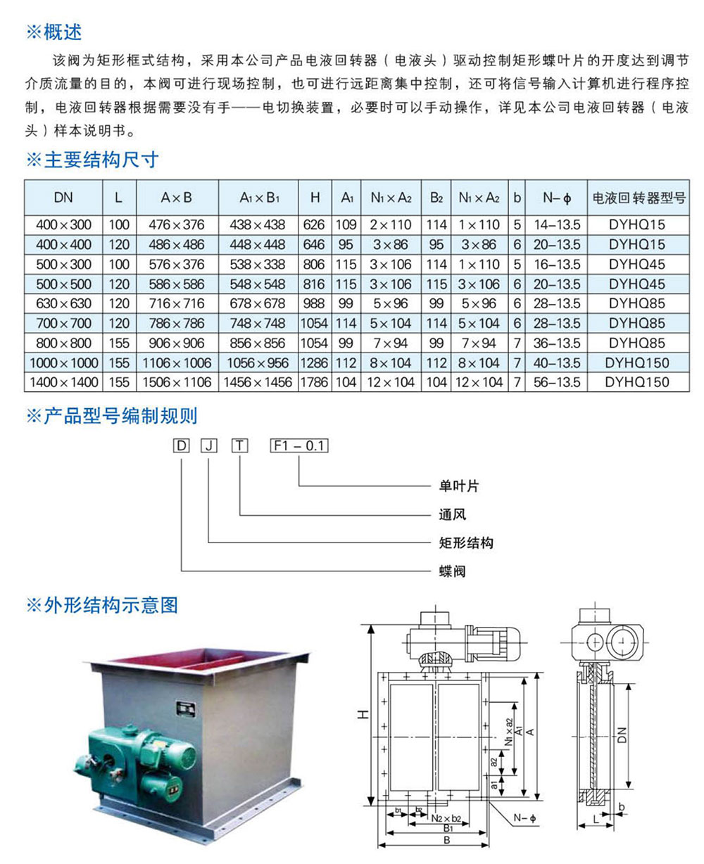 DJTF型电液动矩形通风蝶阀-详情