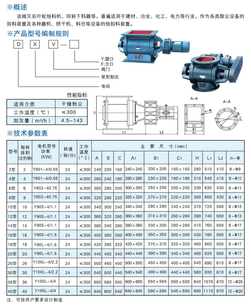 DXVF（Y）型星形卸灰阀（叶轮给料机）-详情