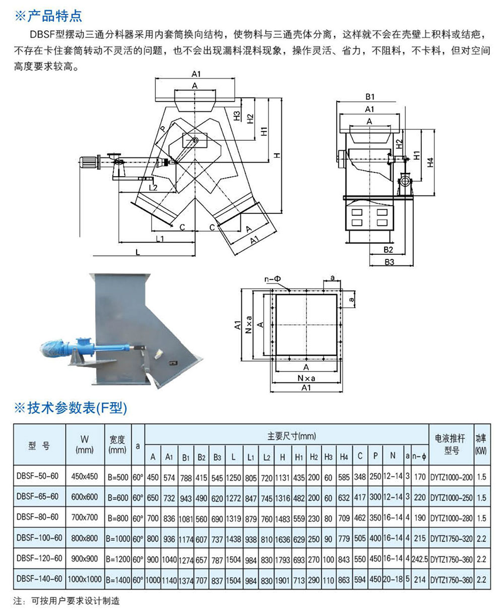 DBSF型电液动摆动式三通分料器-详情