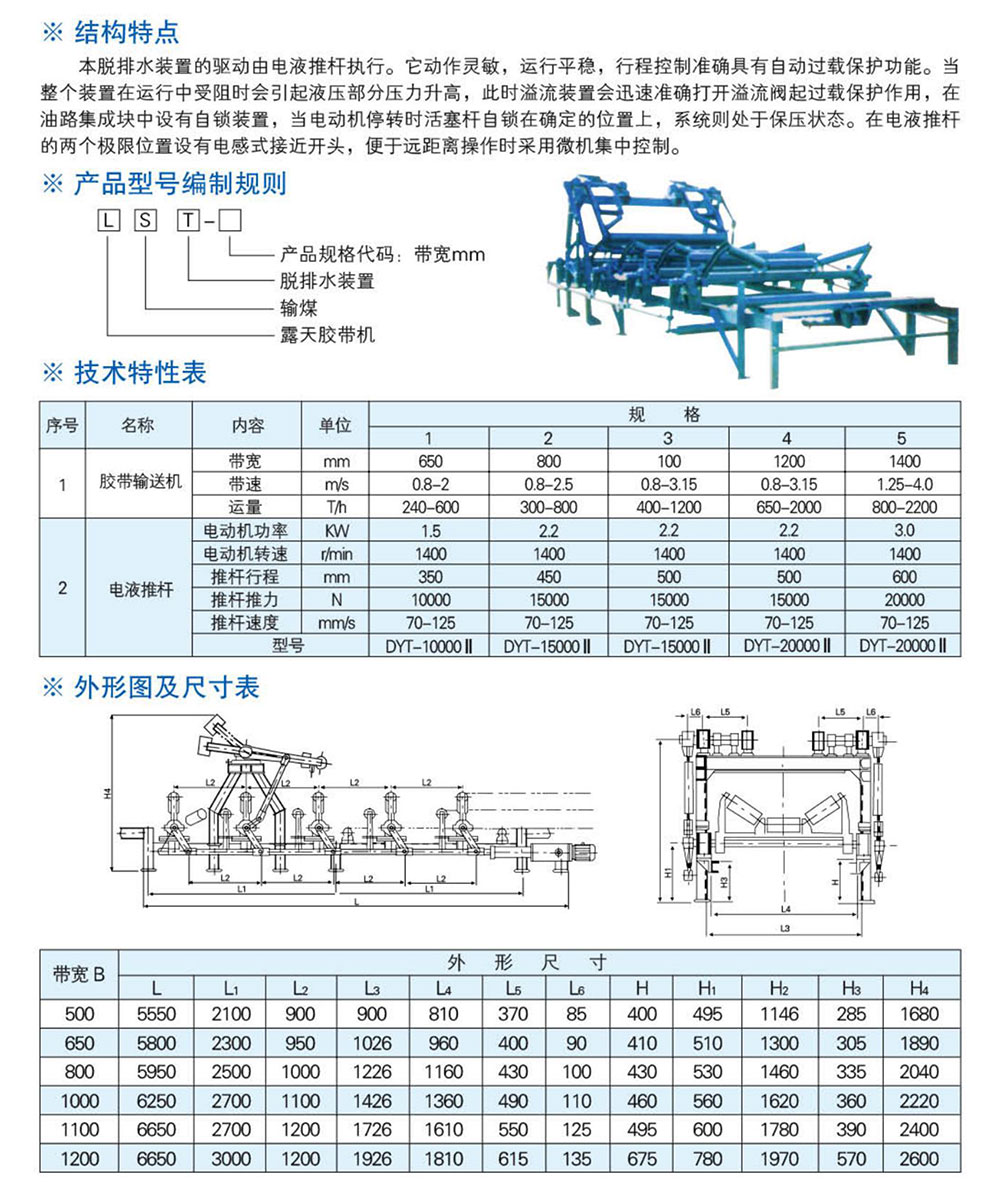 LST型露天胶带机脱排水装置-详情